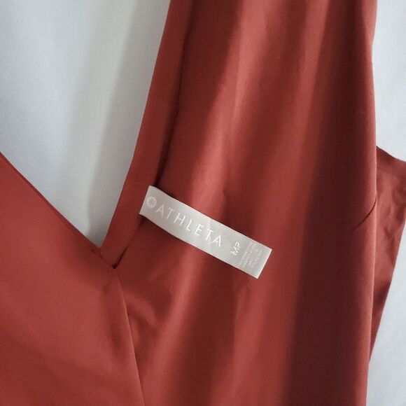 Athleta Women's Jumpsuit Medium Petite Burgundy Sarasota Wide Leg Sleeveless - Picture 6 of 15